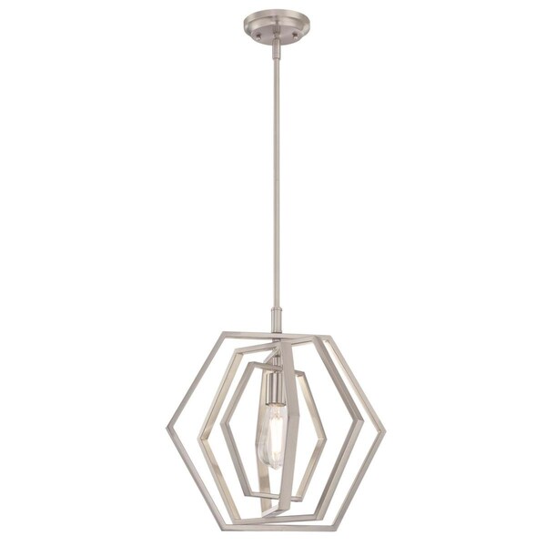 Westinghouse Pendant 60W Holly 15.75In, Brushed Nickel Hexagon Ring Shade 6369800 - main
